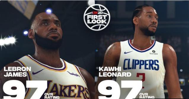 詹姆斯和莱昂纳德一样厉害？NBA 2K20球员评分出炉，看看谁更强？  -图1