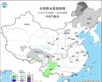 寒潮扩大袭击，暴雪降雨覆盖区域已确定，明日11月26~1号天气预报  -图10